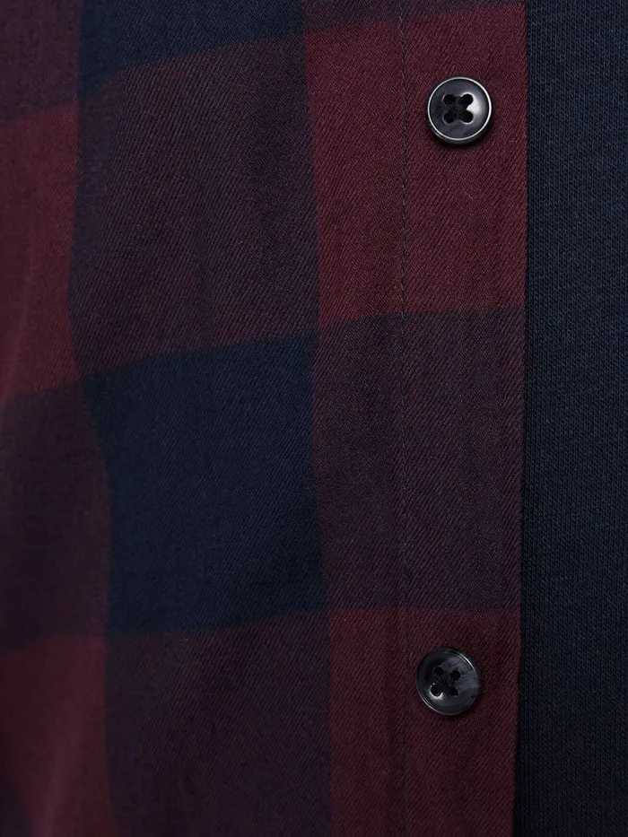 Shirts JACK and JONES Mens CHECKED PLUS SIZE SHIRT Red Port Royale On Sale