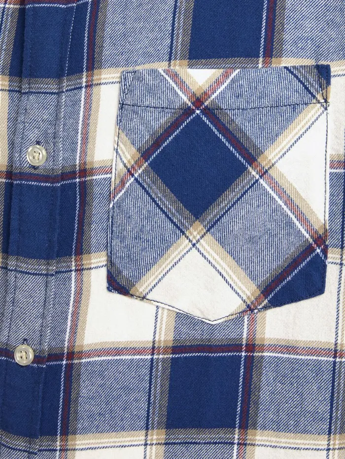 Shirts JACK and JONES Mens COMFORT FIT CHECK SHIRT Blue Cloud Dancer Popular