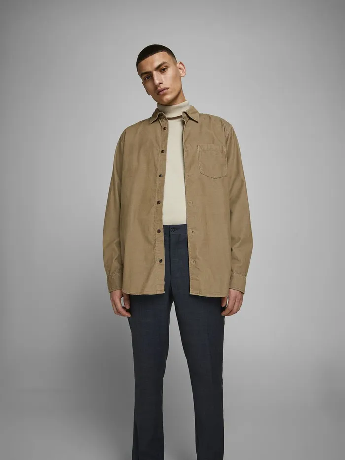 Shirts JACK and JONES Mens CORDUROY SHIRT Brown Sepia Tint Popular