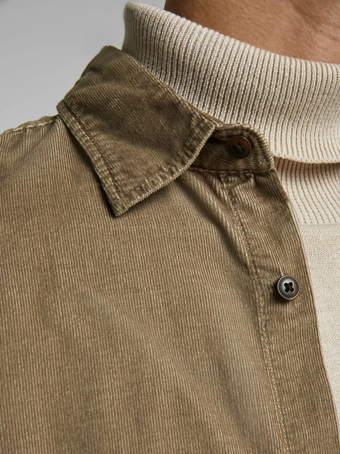 Shirts JACK and JONES Mens CORDUROY SHIRT Brown Sepia Tint Popular