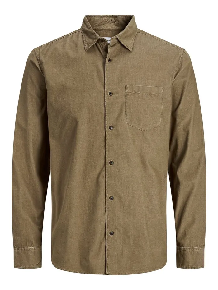 Shirts JACK and JONES Mens CORDUROY SHIRT Brown Sepia Tint Popular
