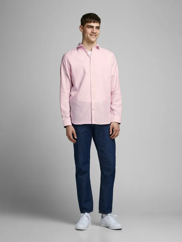 Shirts JACK and JONES Mens SLIM FIT SHIRT Pastel Prism Pink Cheap On Sale