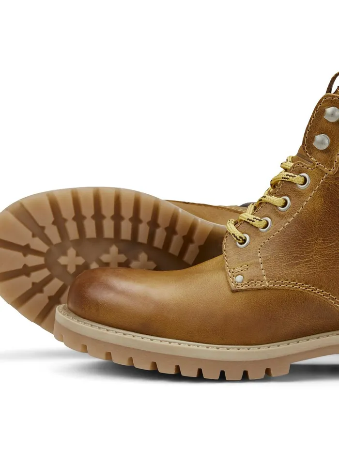 Shoes JACK and JONES Junior BOYS LEATHER BOOTS Brown Honey Online