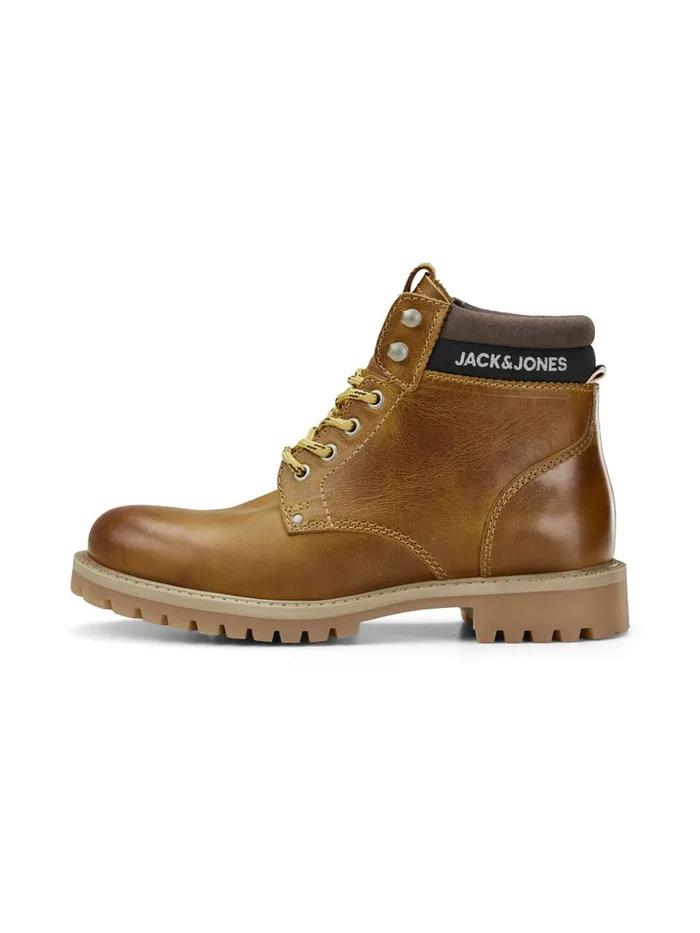 Shoes JACK and JONES Junior BOYS LEATHER BOOTS Brown Honey Online