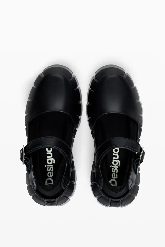 Shoes Women Desigual Ballet Flat With Side Release Closure Black