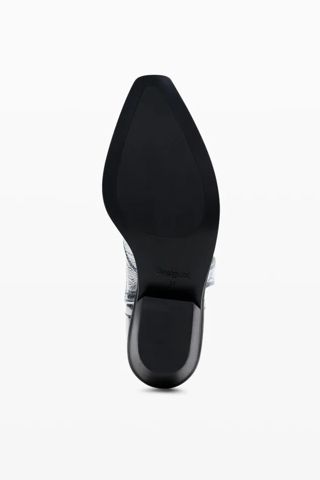 Shoes Women Desigual Metallic Cowboy Boot Black