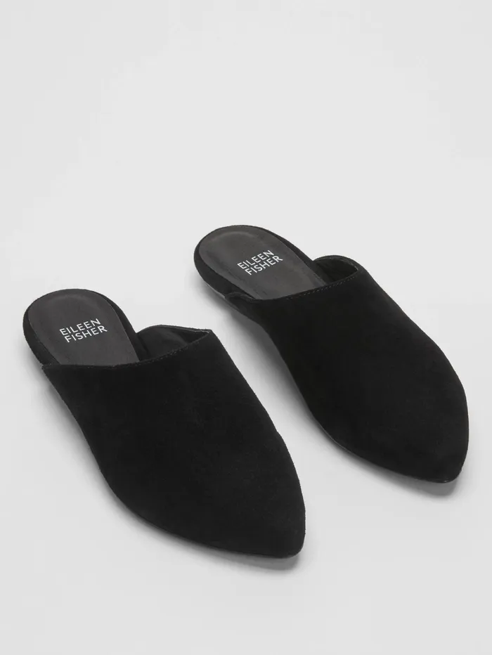 Shoes Women Eileen Fisher Blog Suede Mule Black