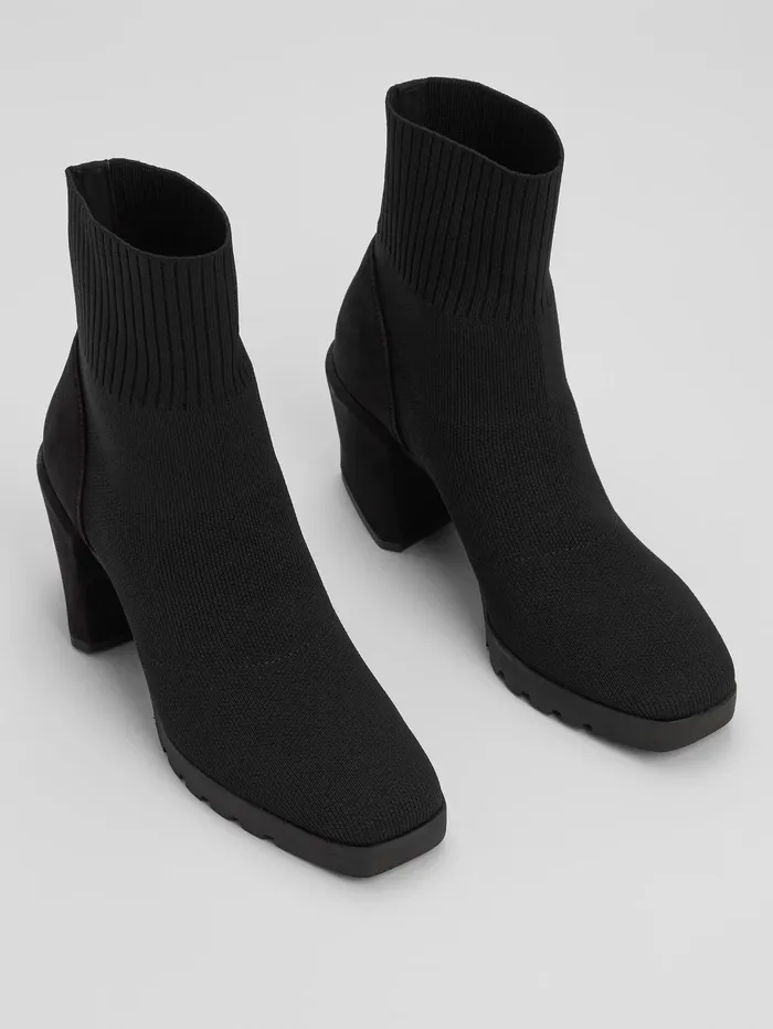 Shoes Women Eileen Fisher Spell Recycled Stretch Knit Bootie Black