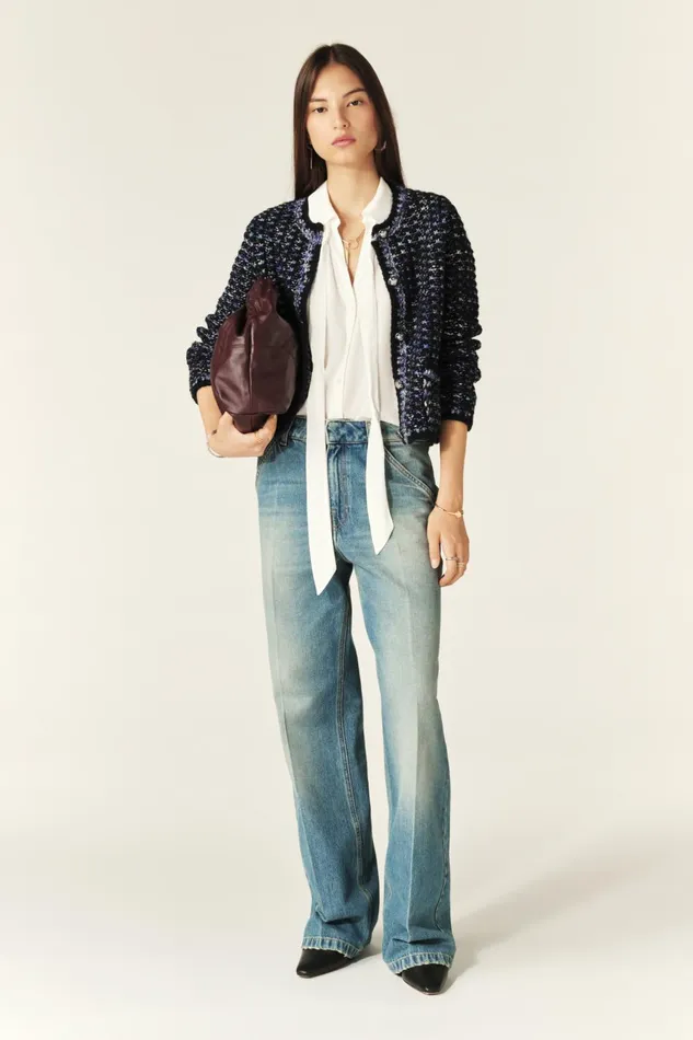 Short Knit Cardigan Beloni OffWhite Women Baandsh Sweaters and Cardigans