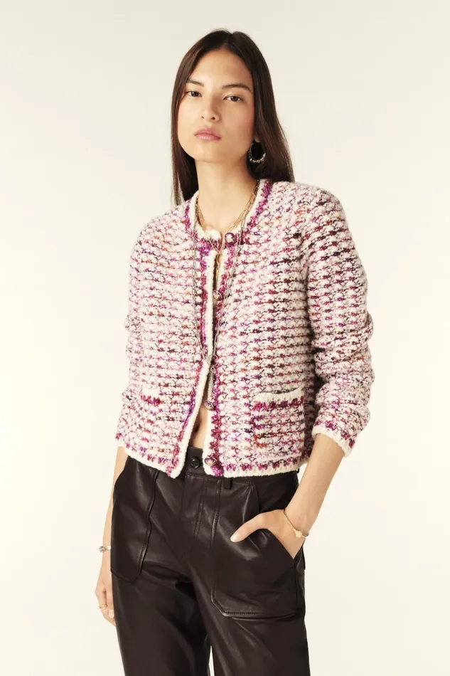 Short Knit Cardigan Beloni OffWhite Women Baandsh Sweaters and Cardigans