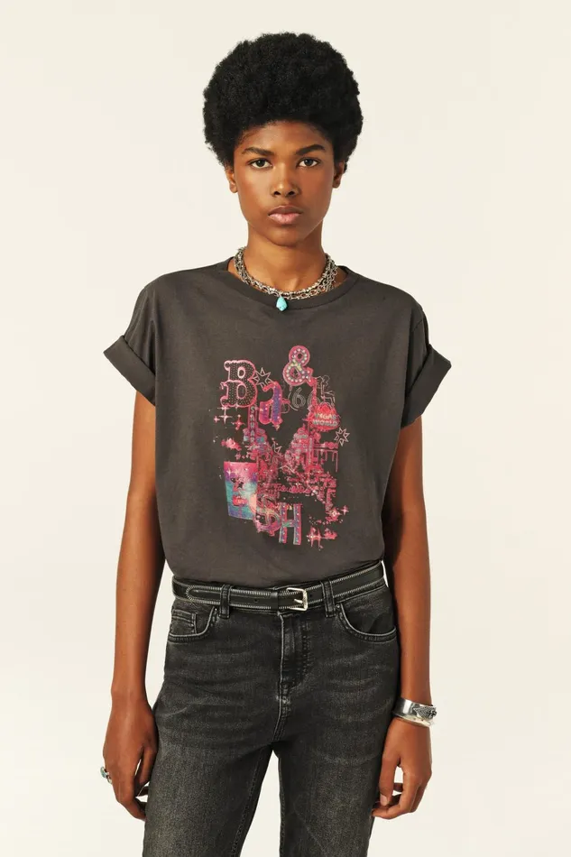 Short Sleeve TShirt Erave Gray Women Baandsh TShirts and Tank Tops