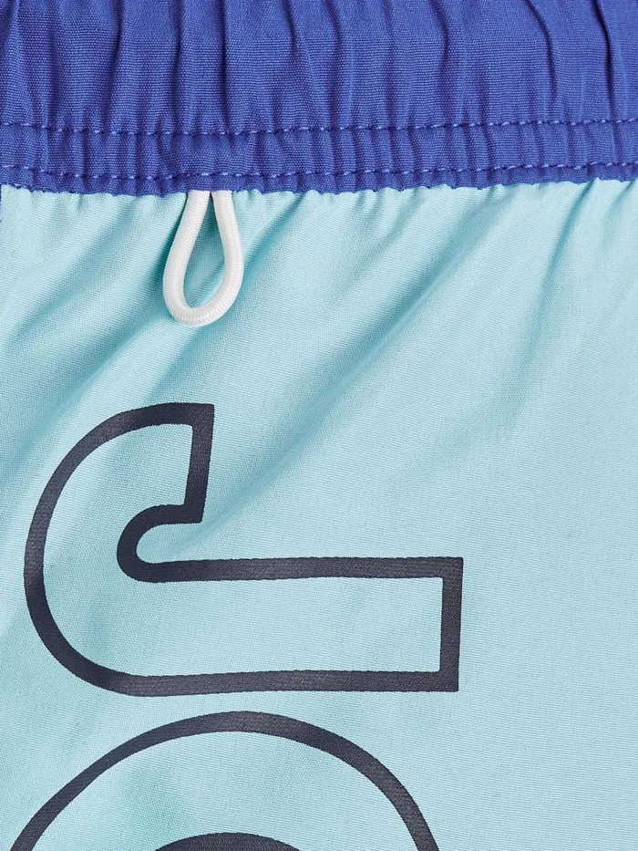 Shorts JACK and JONES Mens COLOUR BLOCK RECYCLED POLYESTER SWIM SHORTS Blue Surf the Web On Sale