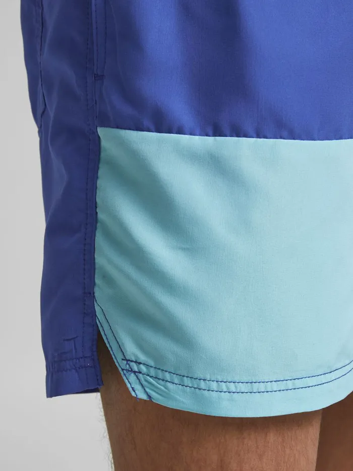 Shorts JACK and JONES Mens COLOUR BLOCK RECYCLED POLYESTER SWIM SHORTS Blue Surf the Web On Sale