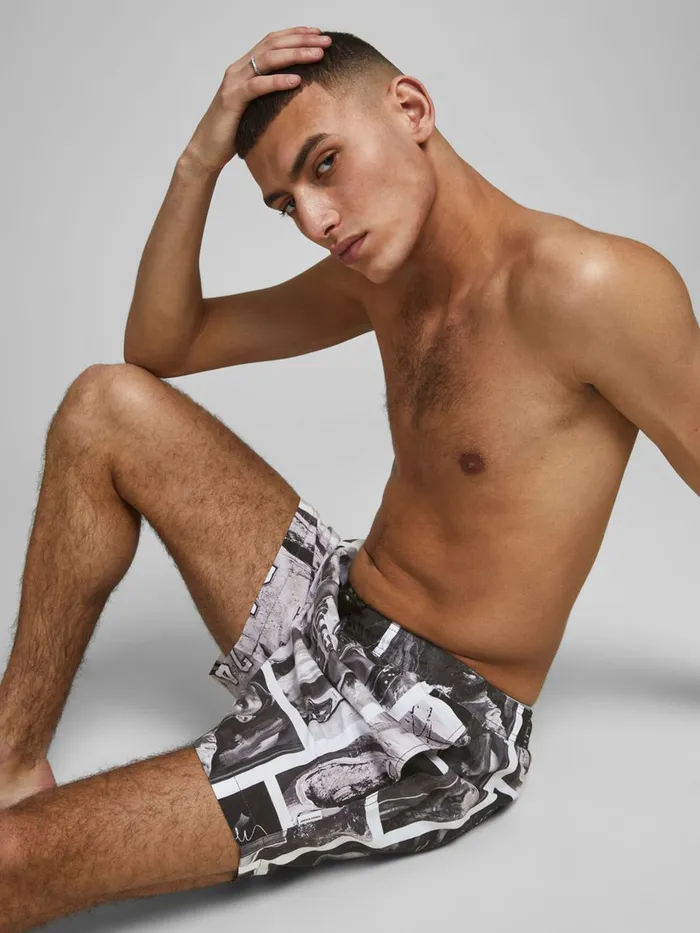 Shorts JACK and JONES Mens LEGENDS JJ SWIM SHORTS Grey White Gift 4 You