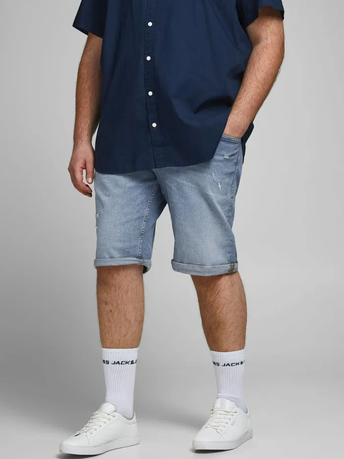 Shorts JACK and JONES Mens RICK ORIGINAL PLUS SIZE DENIM SHORTS Blue Blue Denim Online