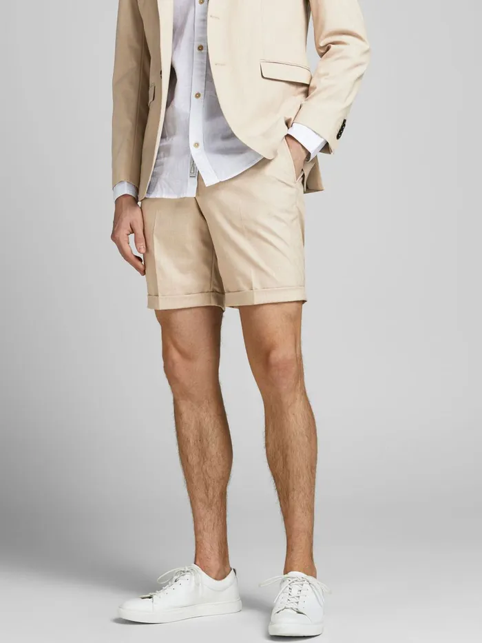 Shorts JACK and JONES Mens SLIM FIT CHINO SHORTS Beige White Pepper Casaul
