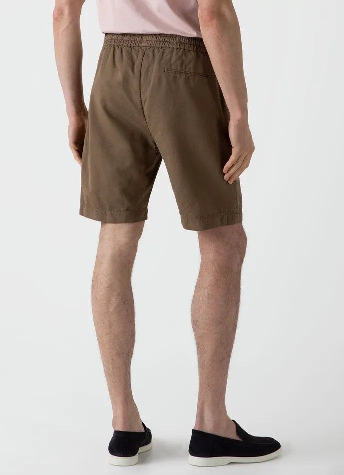 Shorts Men Cotton Linen Drawstring Shorts Dark Tan ussunspel Shorts Men Cotton Linen Drawstring Shorts Dark Tan ussunspel