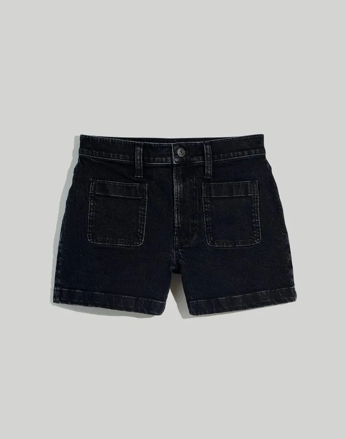 Shorts Women Madewell The Denim Emmett Short Patch Pocket Edition Sendhurst Wash