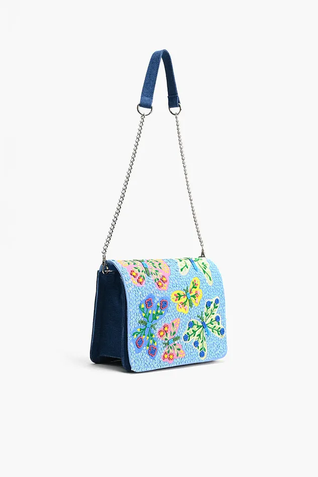 Shoulder Bags America and Beyond Women Azure Butterfly Ballet Shoulder Bag