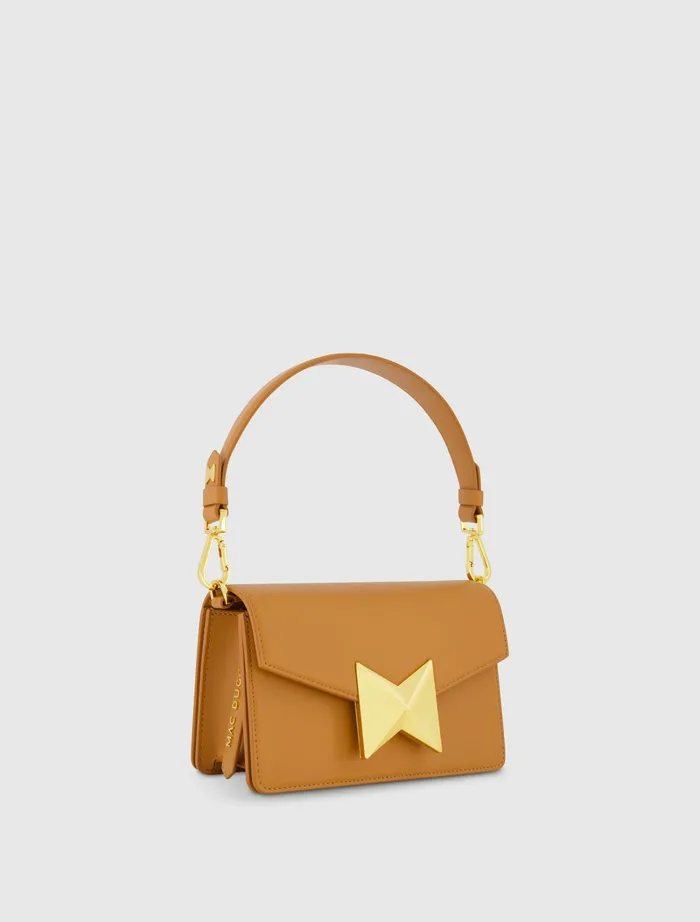 Shoulder Bags Women Mini Leather Shoulder Handbag With Gold Hardware 8211 FINAL SALE Toffee Mac Duggal