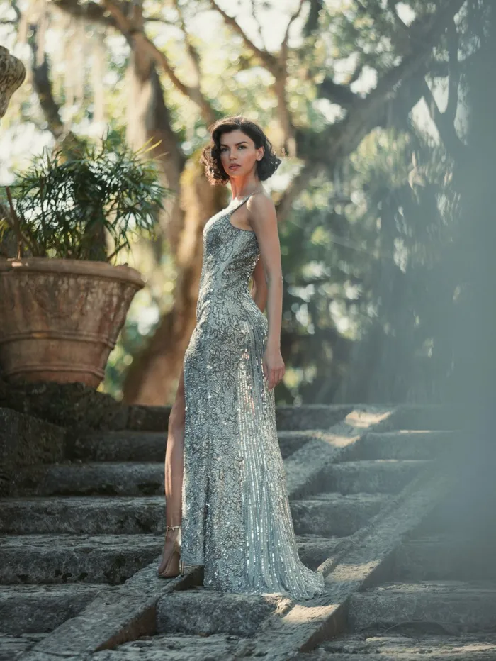 Silver Beaded Floral Sleeveless Gown Silver Women Best Sellers Mac Duggal