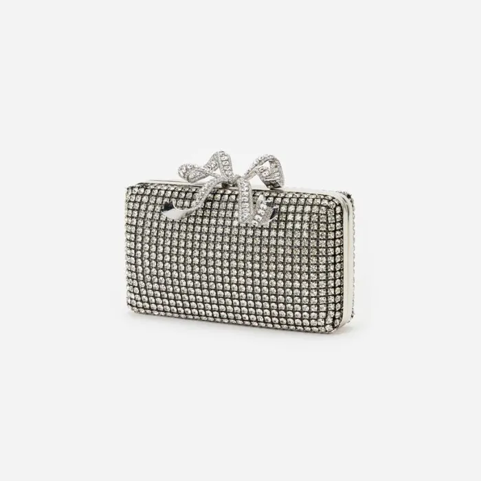 Silver Crystal Box Clutch Women Self Portrait Clutch Bags Silver Crystal Box Clutch Women Self Portrait Clutch Bags