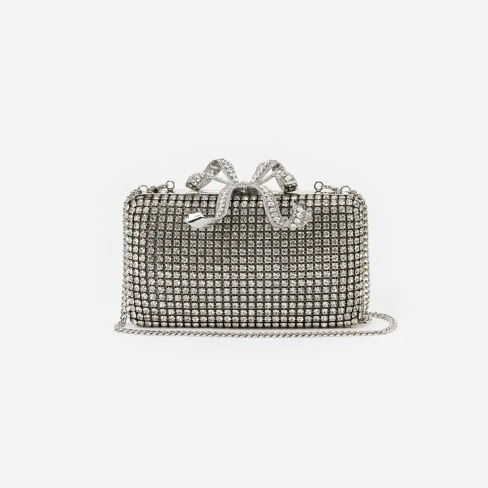 Silver Crystal Box Clutch Women Self Portrait Clutch Bags Silver Crystal Box Clutch Women Self Portrait Clutch Bags