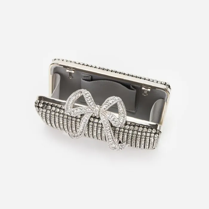 Silver Crystal Box Clutch Women Self Portrait Clutch Bags Silver Crystal Box Clutch Women Self Portrait Clutch Bags