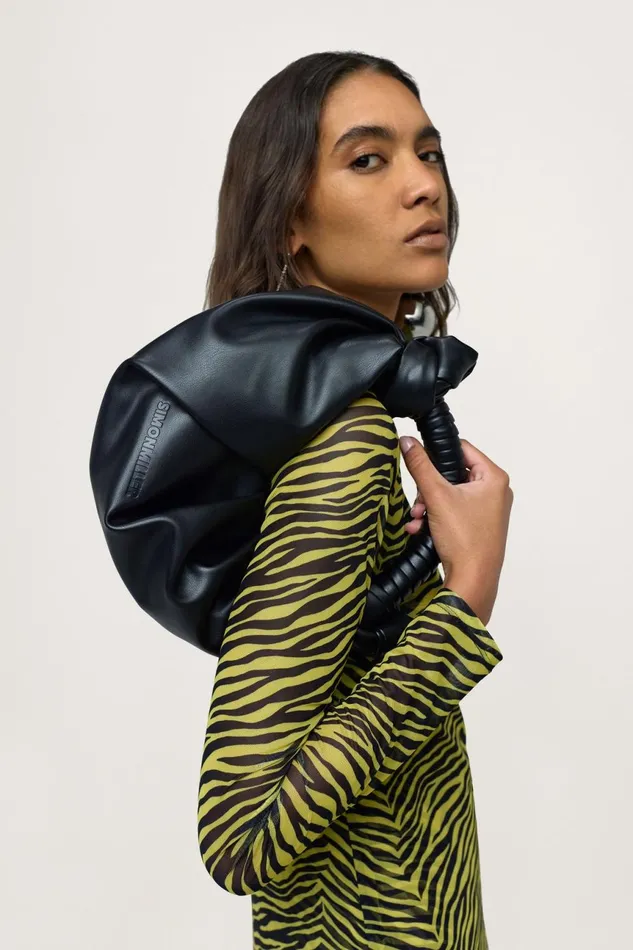 Simon Miller Bags Women Lopsy Bag In Black Vegan Leather Simon Miller Bags Women Lopsy Bag In Black Vegan Leather