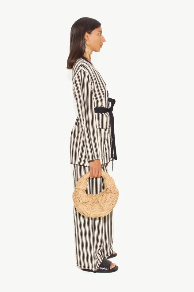 Simon Miller Bottoms Women Knits By Jabber Pant In BlackRice Flour Stripe