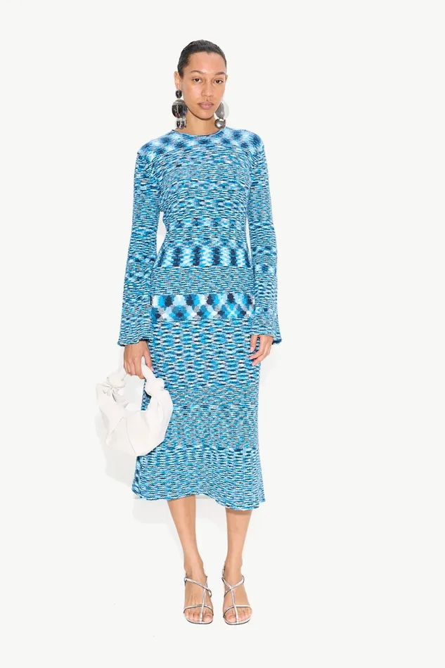 Simon Miller Dresses Women Axon Knit Dress In Vivid Sky Multi Cotton