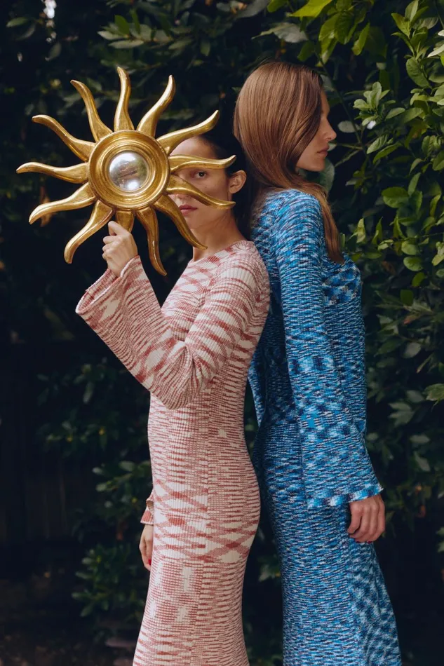 Simon Miller Dresses Women Axon Knit Dress In Vivid Sky Multi Cotton Simon Miller Dresses Women Axon Knit Dress In Vivid Sky Multi Cotton