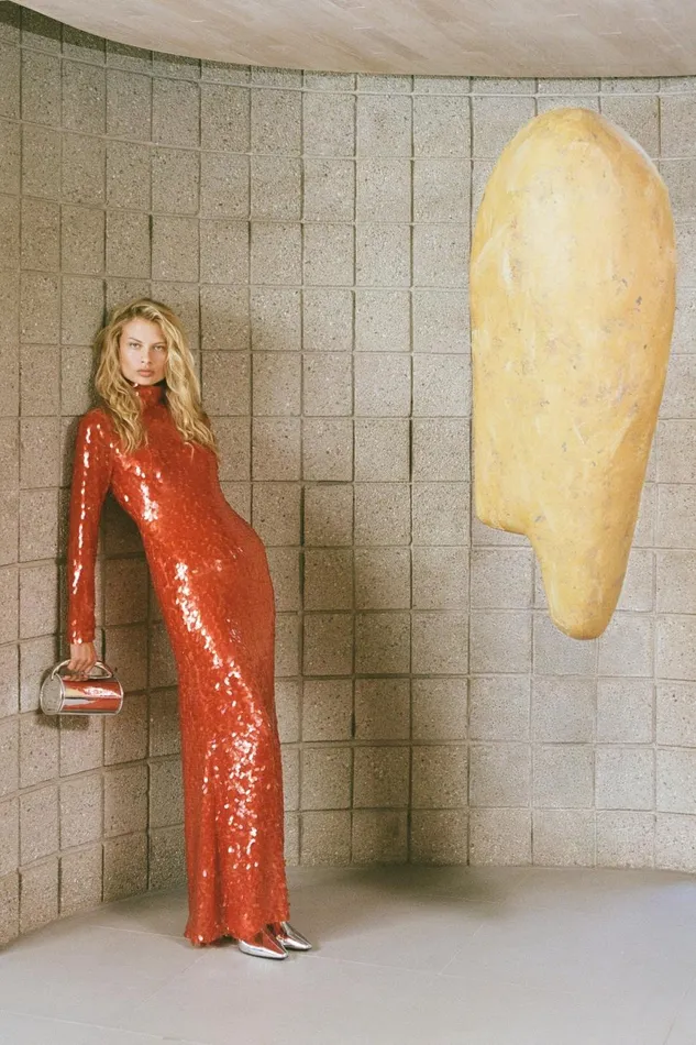 Simon Miller Dresses Women Sequin Sculpty Dress In Chili Simon Miller Dresses Women Sequin Sculpty Dress In Chili