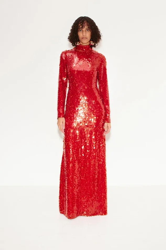 Simon Miller Dresses Women Sequin Sculpty Dress In Chili Simon Miller Dresses Women Sequin Sculpty Dress In Chili