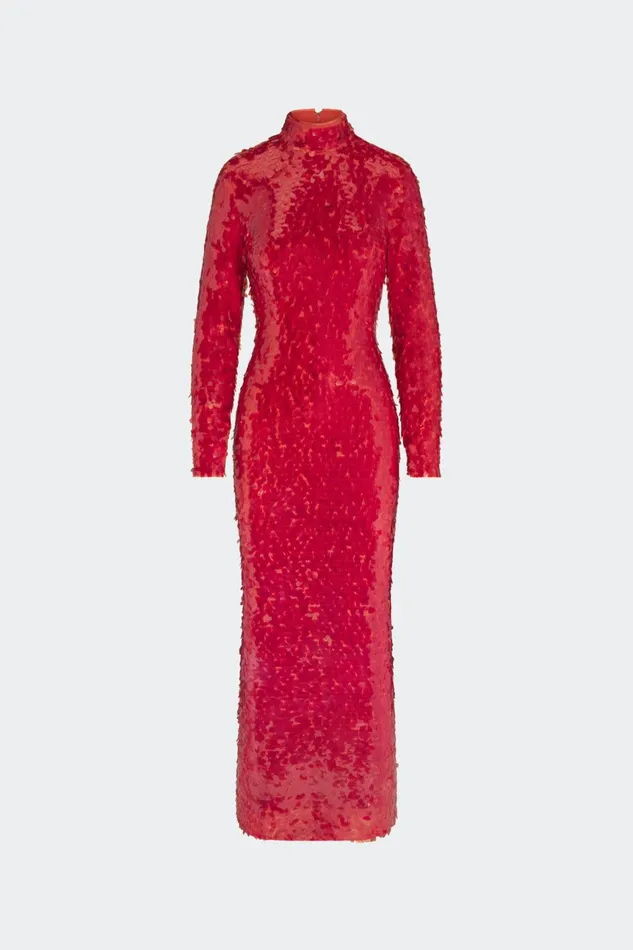 Simon Miller Dresses Women Sequin Sculpty Dress In Chili Simon Miller Dresses Women Sequin Sculpty Dress In Chili