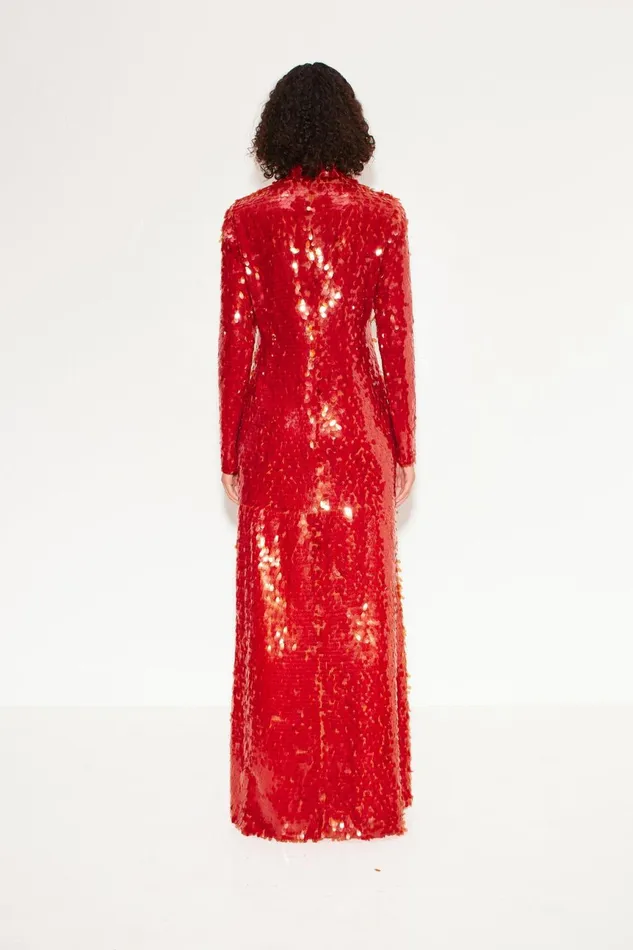 Simon Miller Dresses Women Sequin Sculpty Dress In Chili Simon Miller Dresses Women Sequin Sculpty Dress In Chili