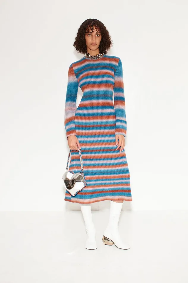 Simon Miller Knitwear Women Axon Knit Dress In Matisse Blue Multi Simon Miller Knitwear Women Axon Knit Dress In Matisse Blue Multi