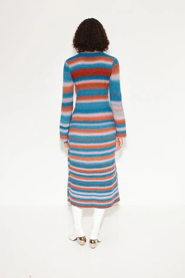 Simon Miller Knitwear Women Axon Knit Dress In Matisse Blue Multi Simon Miller Knitwear Women Axon Knit Dress In Matisse Blue Multi