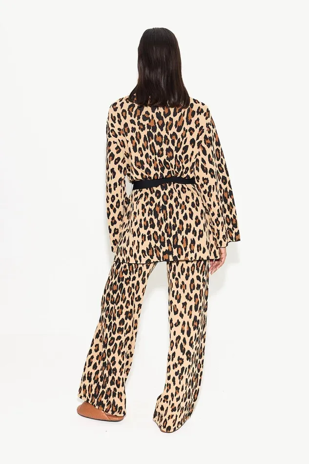 Simon Miller Knitwear Women Simon Miller Max Belted Knit Cardigan In Cheetah Simon Miller Knitwear Women Simon Miller Max Belted Knit Cardigan In Cheetah