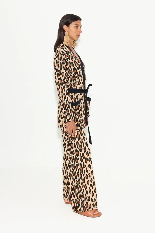 Simon Miller Knitwear Women Simon Miller Max Belted Knit Cardigan In Cheetah Simon Miller Knitwear Women Simon Miller Max Belted Knit Cardigan In Cheetah
