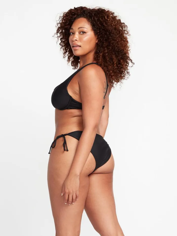 Simply Seamless Tie Side Bikini Bottom 8211 Black Womens Volcom Swim