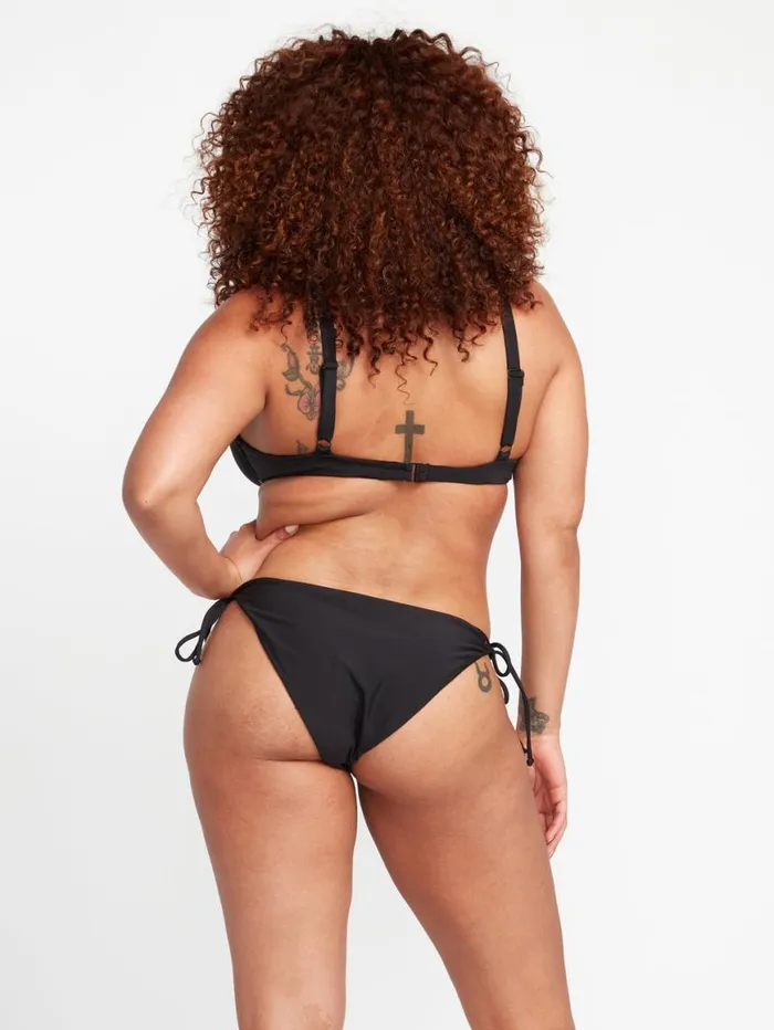 Simply Seamless Tie Side Bikini Bottom 8211 Black Womens Volcom Swim