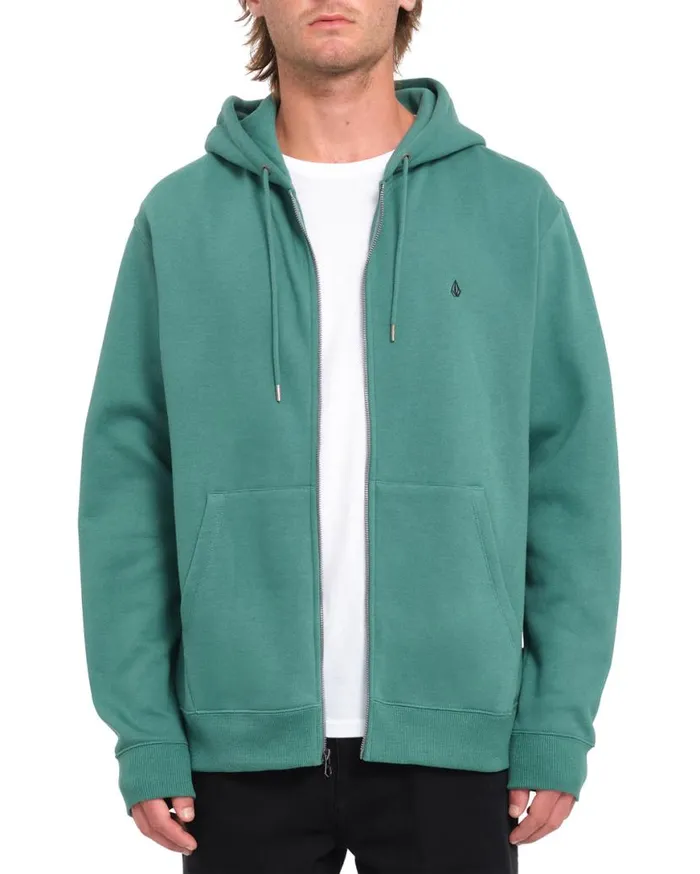 Single Stone Zip Hoodie 8211 Sea Green Mens Volcom Hoodies and Sweatshirts
