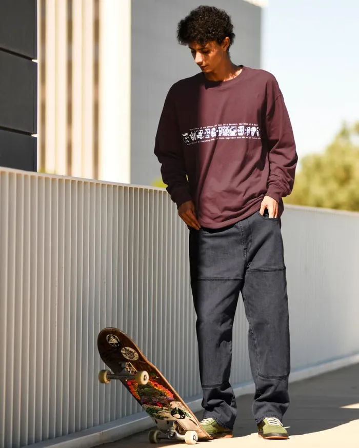 Skate Vitals Remy Long Sleeve Tee 2 8211 Merlot Mens Volcom Tops and Tees