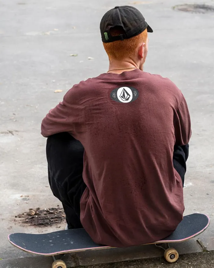 Skate Vitals Remy Long Sleeve Tee 2 8211 Merlot Mens Volcom Tops and Tees