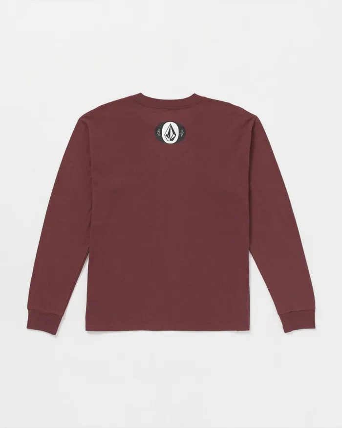 Skate Vitals Remy Long Sleeve Tee 2 8211 Merlot Mens Volcom Tops and Tees