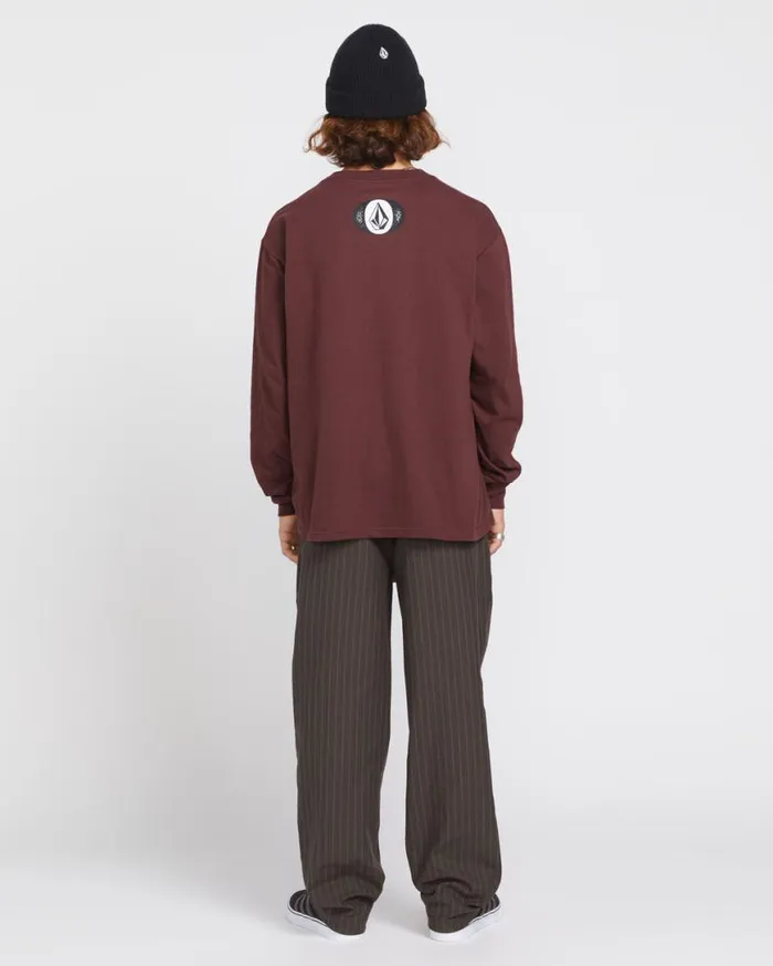 Skate Vitals Remy Long Sleeve Tee 2 8211 Merlot Mens Volcom Tops and Tees