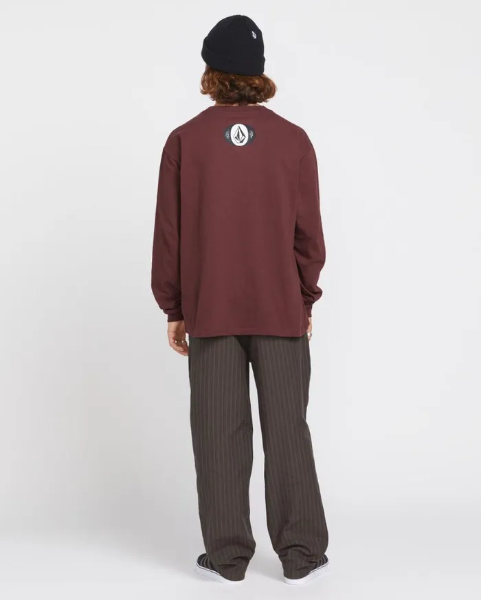 Skate Vitals Remy Long Sleeve Tee 2 8211 Merlot Mens Volcom Tops and Tees