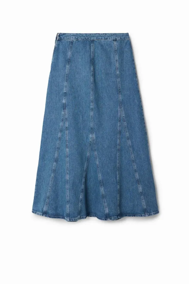 Skirts And Shorts Women Desigual Long Denim Skirt Blue