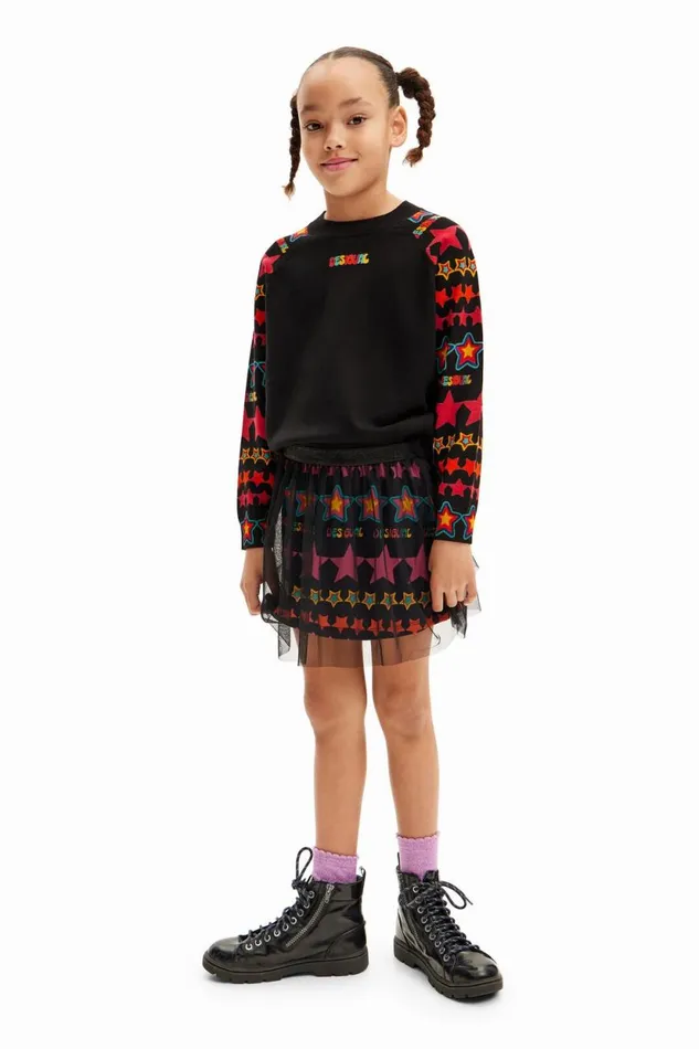 Skirts And Trousers Kids Desigual Star Miniskirt Black